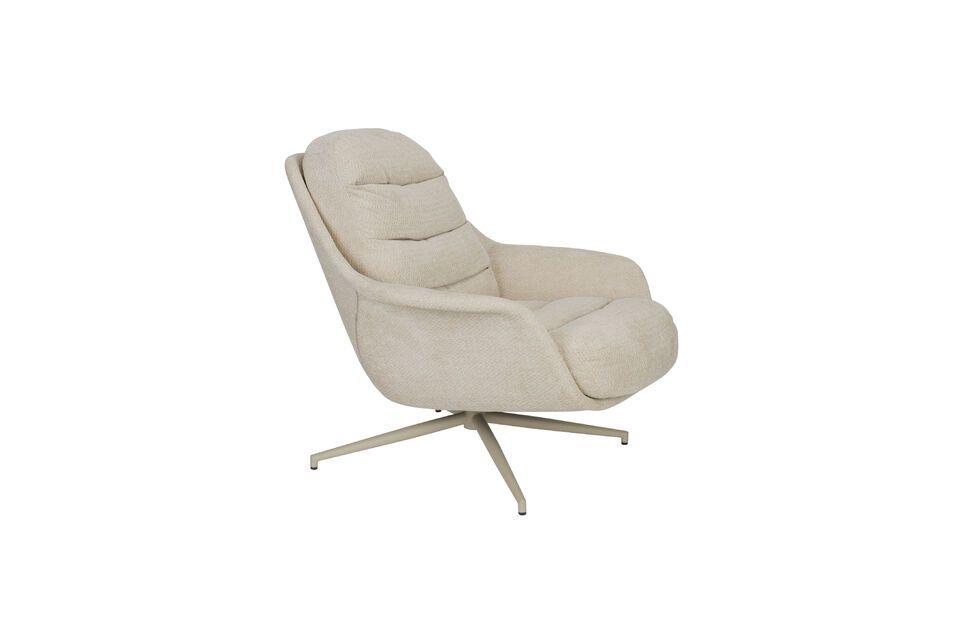 Poltrona in tessuto e legno di eucalipto beige Philly Zuiver