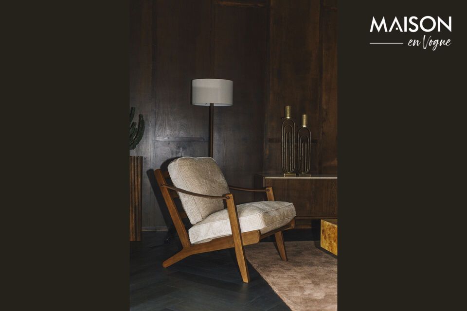 Poltrona in velluto beige Washington DutchBone