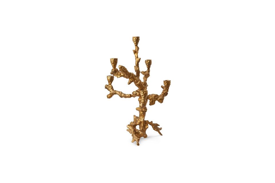 A forma di albero di mele, è realizzato in alluminio color oro