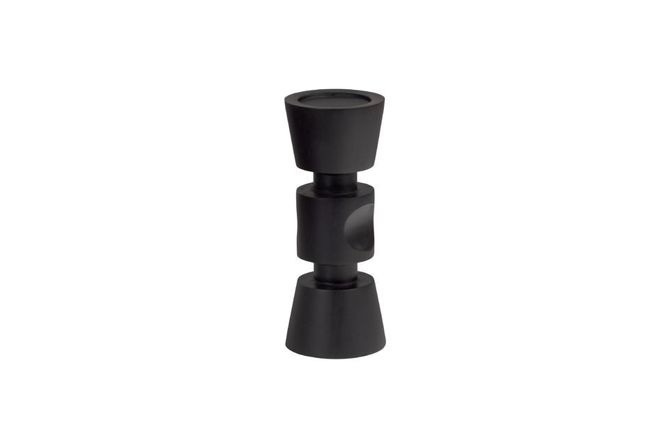 Portacandele piccolo in legno di mango nero Midi Woood
