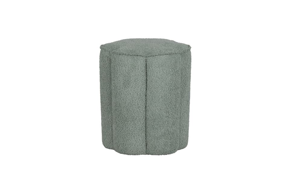 Pouf arricciato Ollie in poliestere acquatico Woood