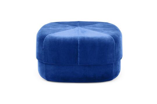 Pouf grande in velluto blu Circus