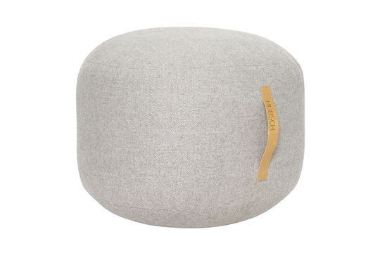 Pouf in lana grigio Mochi