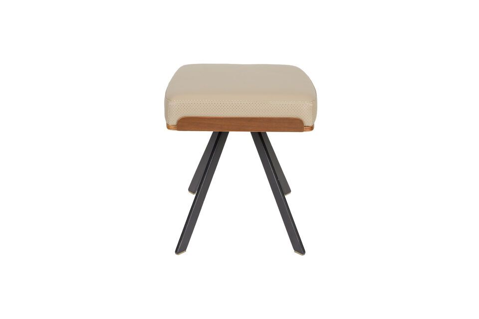 Pouf in pelle PU beige Frie Zuiver