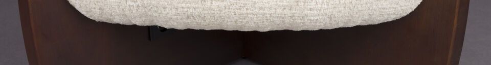 Materiali prima di tutto Pouf in tessuto beige Emilius