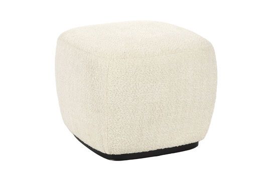 Pouf in tessuto bouclé bianco Porterville