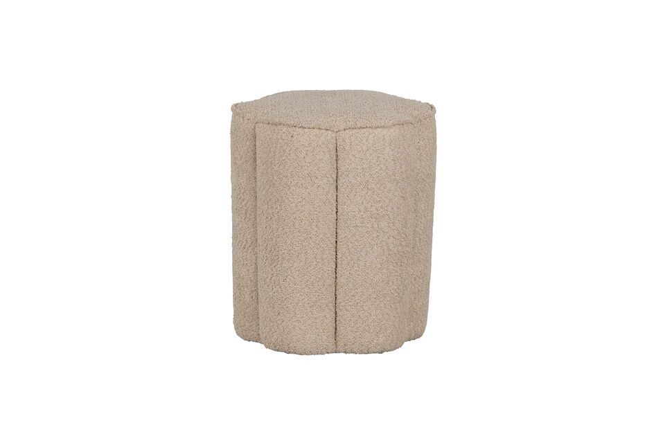 Pouf Ollie sabbia in poliestere riccio Woood