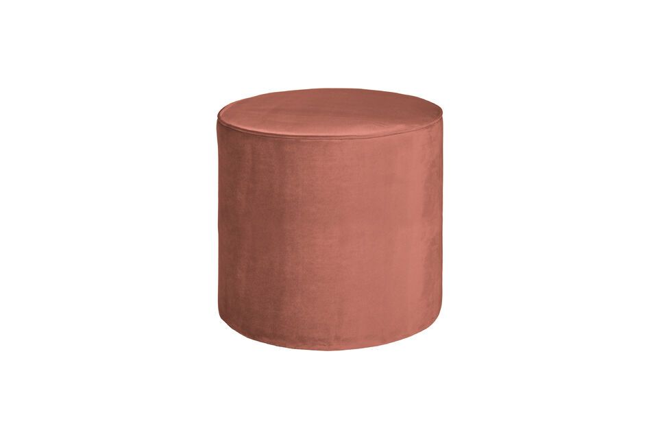 Pouf rotondo in velluto rosa antico Sara Woood