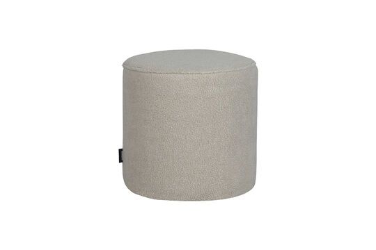 Pouf rotondo Sara in tessuto bianco sporco