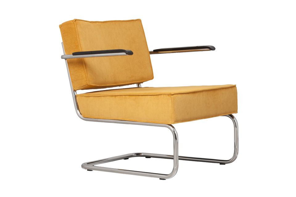 Ridge Rib sedia a sdraio gialla con braccioli Zuiver