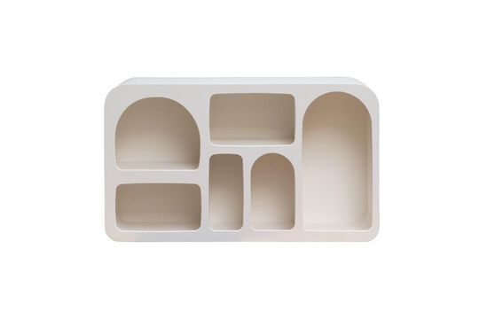 Scaffale basso con 6 nicchie in legno truciolato bianco Alcova