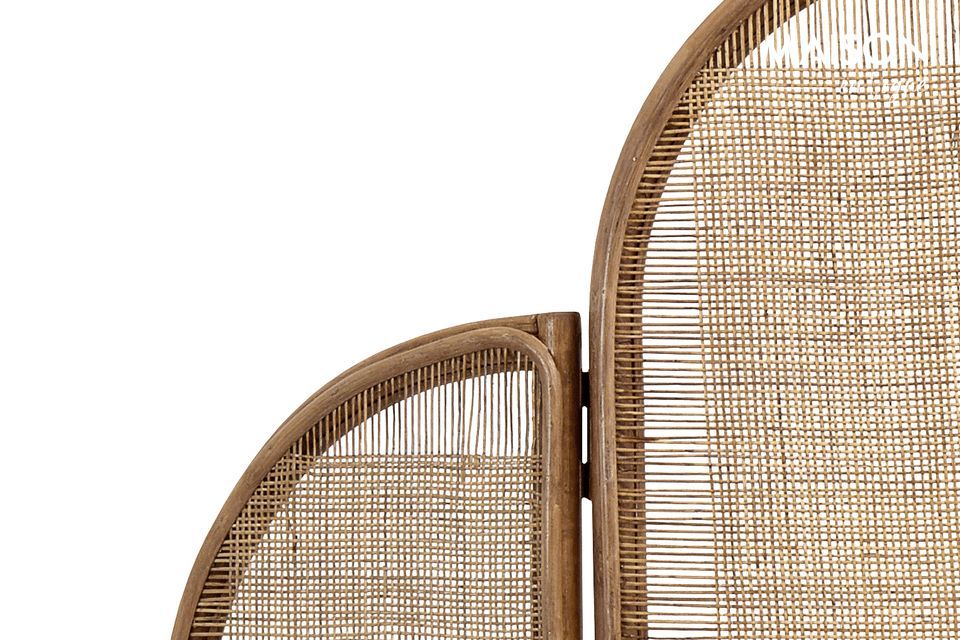 Triplo schermo in rattan naturale