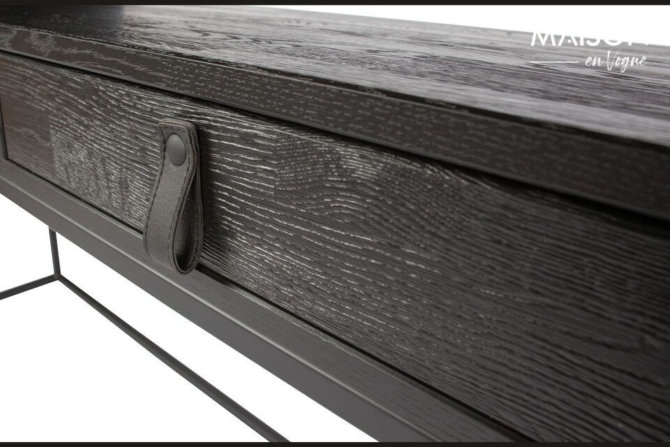 Scrivania in legno nero Silas - 3