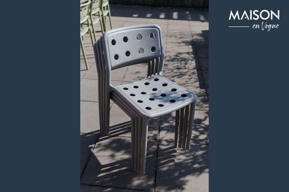 Sedia da giardino in plastica grigia Serra White Label