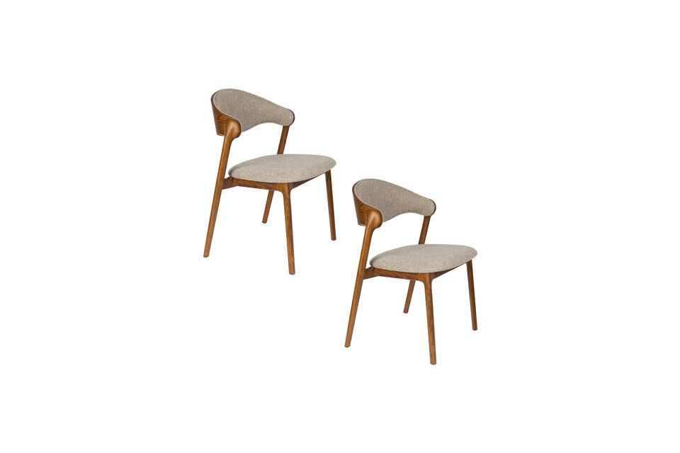 Sedia in legno massello di faggio beige Babington - 9