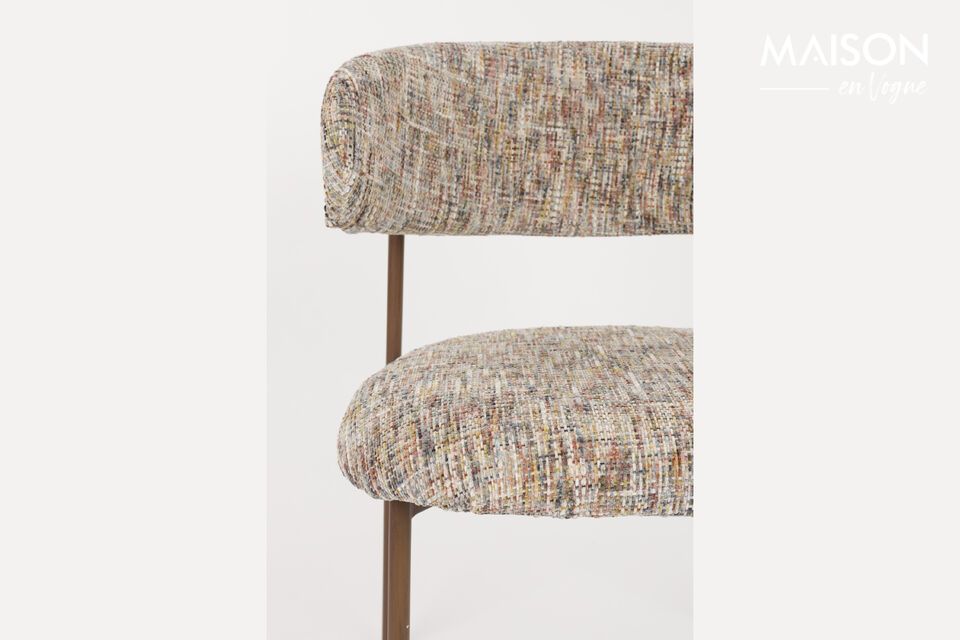 Sedia in tessuto beige Claes - 9