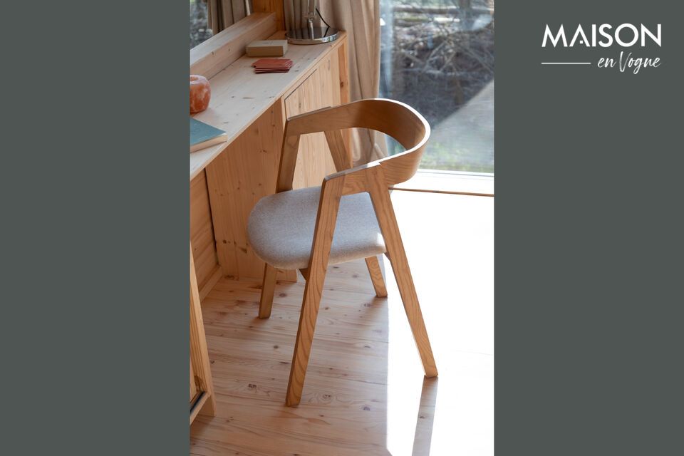 Sedia in tessuto beige Mads Zuiver
