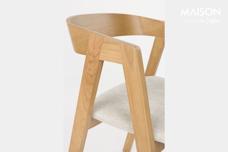 Sedia in tessuto beige Mads - 10