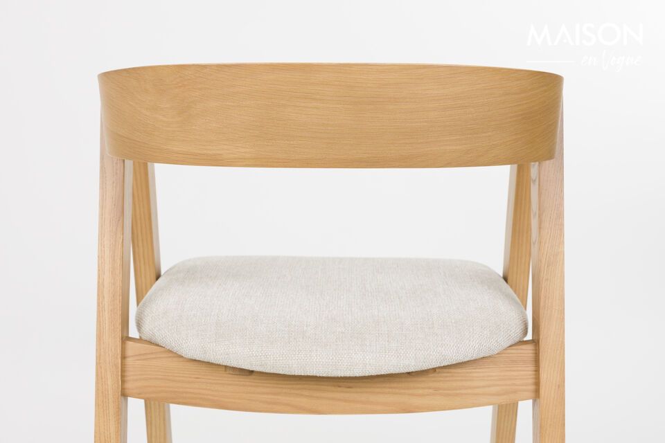 Sedia in tessuto beige Mads - 12