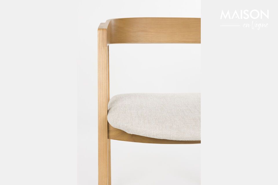 Sedia in tessuto beige Mads - 13