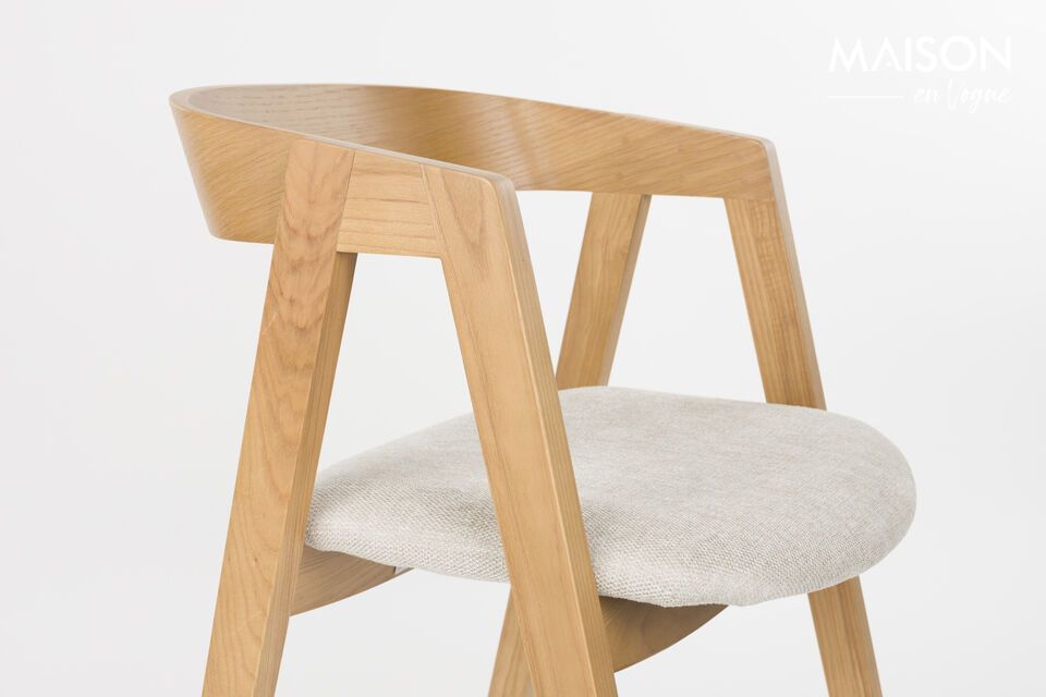 Sedia in tessuto beige Mads - 14