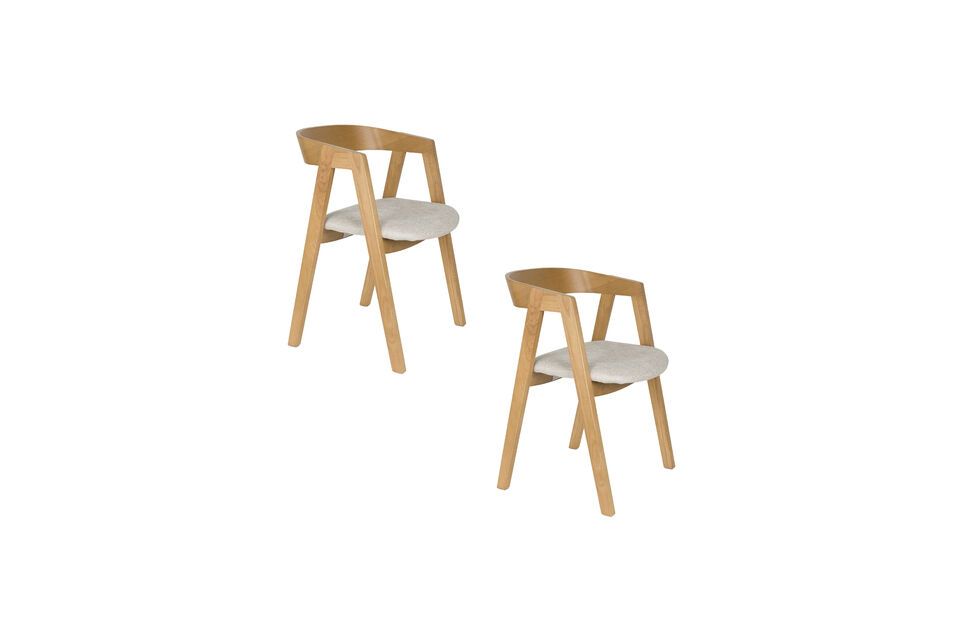 Sedia in tessuto beige Mads - 9