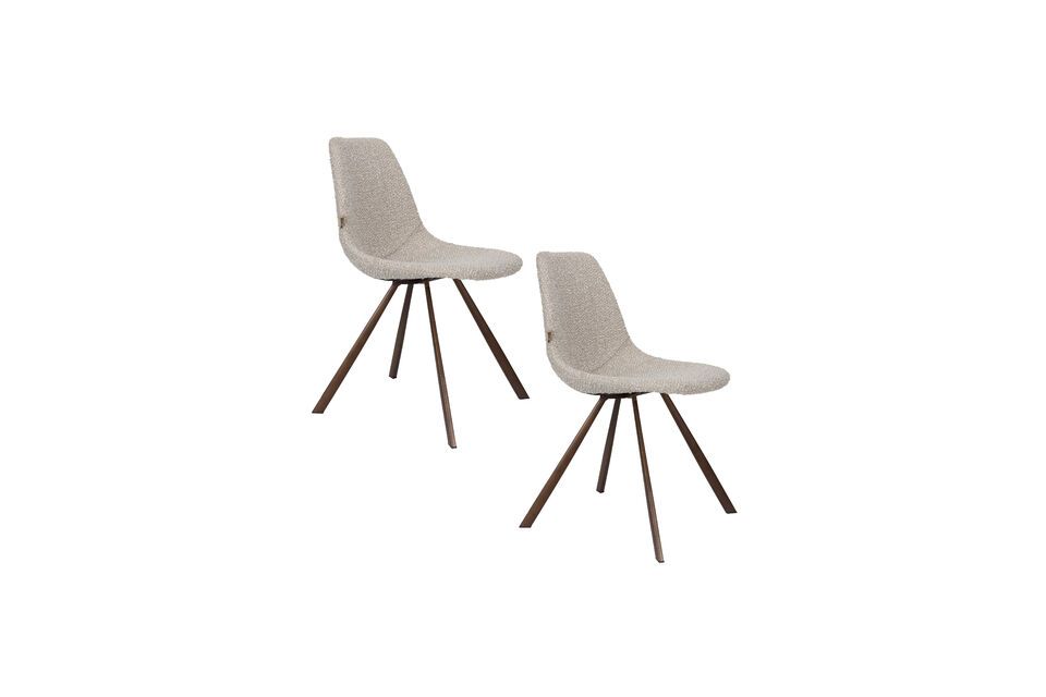 Sedia in tessuto grigio Franky - 9