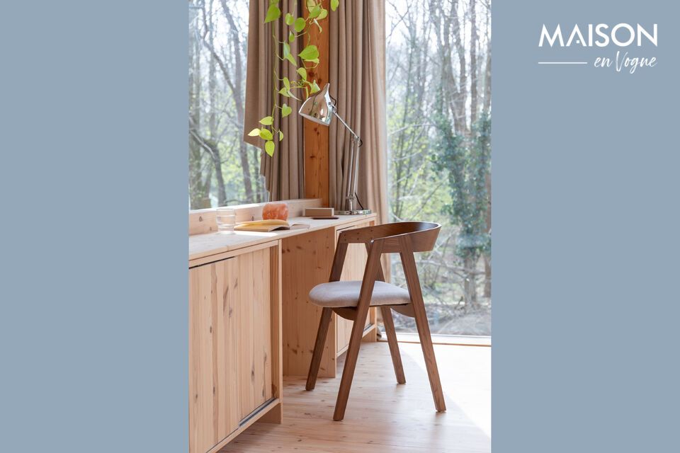 Sedia in tessuto marrone Mads Zuiver