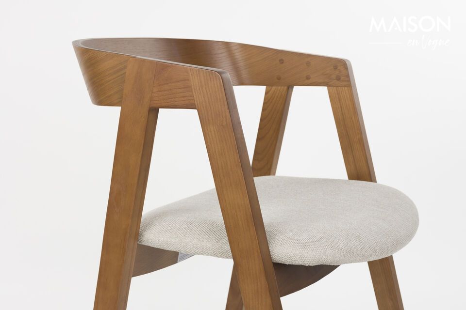 Sedia in tessuto marrone Mads - 8
