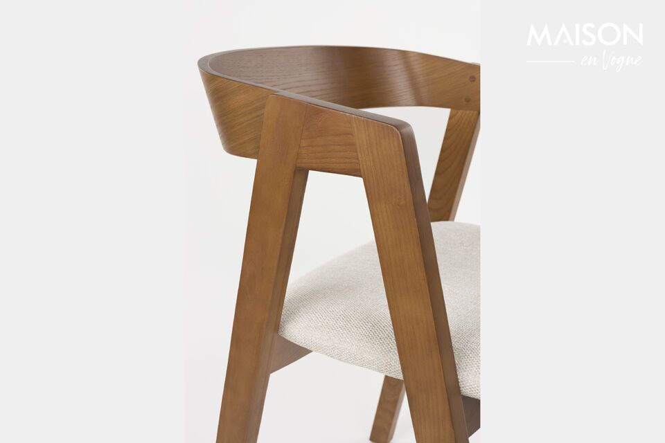 Sedia in tessuto marrone Mads - 9