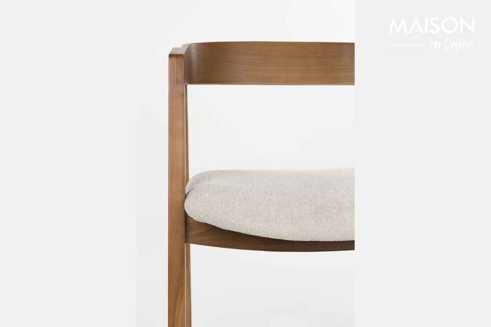 Sedia in tessuto marrone Mads - 10