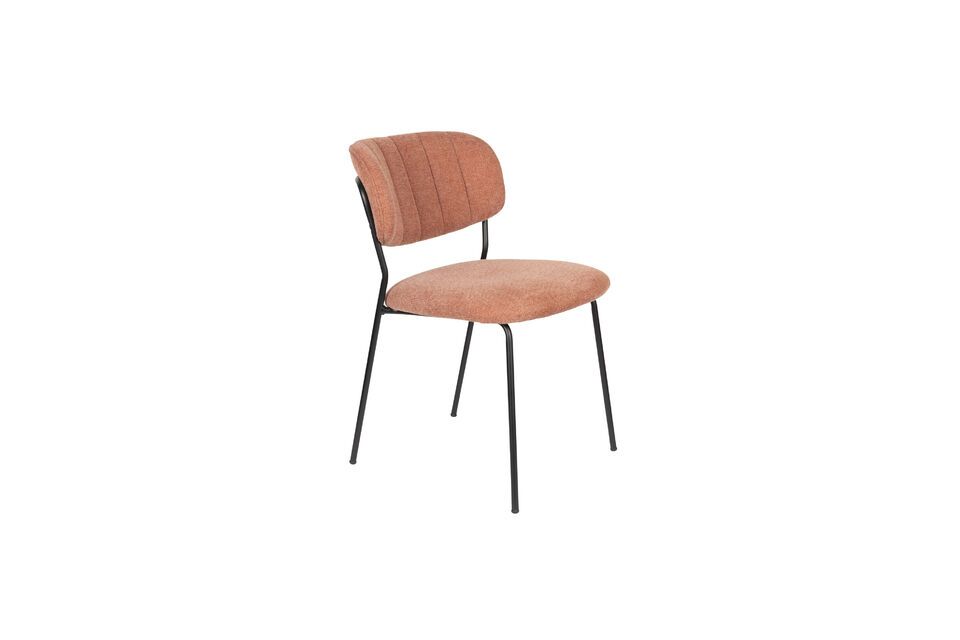 Sedia in tessuto rosa Jolien White Label
