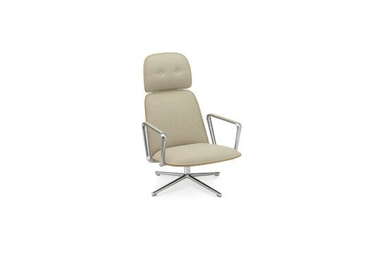 Sedia lounge girevole in tessuto Pad beige