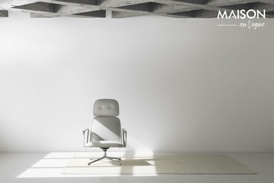Sedia lounge girevole in tessuto Pad beige Normann Copenhagen