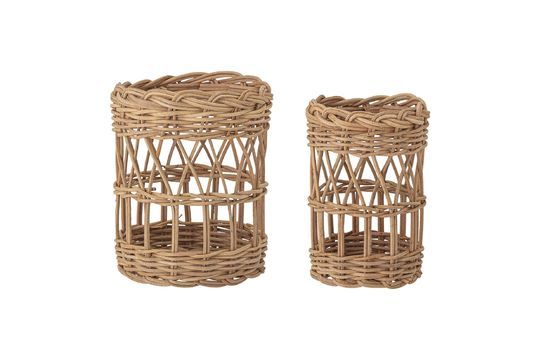 Set di 2 cestini in rattan marrone Jala