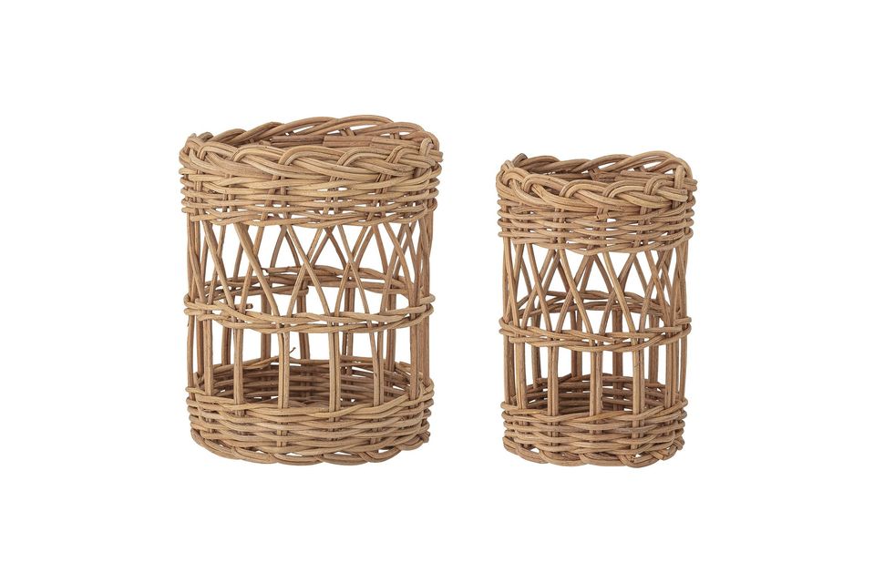 Set di 2 cestini in rattan marrone Jala Bloomingville