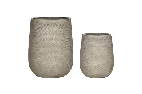 Set di 2 fioriere in cemento beige Ardo