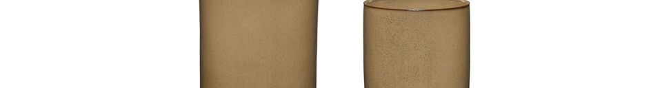 Materiali prima di tutto Set di 2 fioriere in ceramica marrone Era