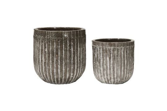 Set di 2 fioriere in ceramica marrone Pharao