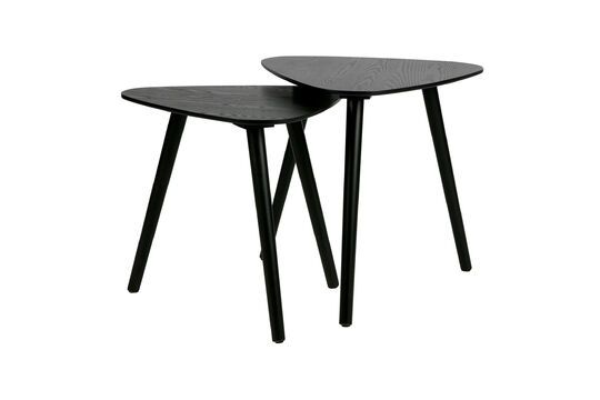 Set di 2 tavolini in legno nero Nila