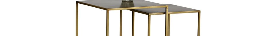 Materiali prima di tutto Set di 2 tavolini in metallo dorato Ziva