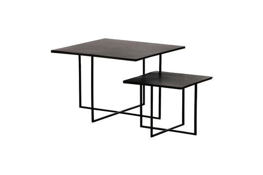 Set di 2 tavolini in metallo marrone scuro Olan Foto ritagliata