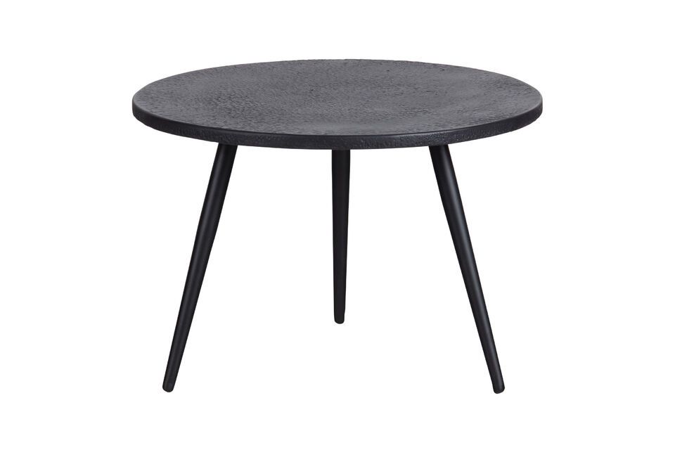 Set di 2 tavolini in metallo nero e legno Suze Woood