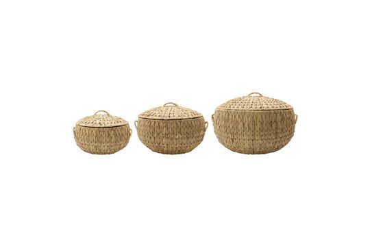 Set di 3 cestini in fibra naturale trasparente Rata