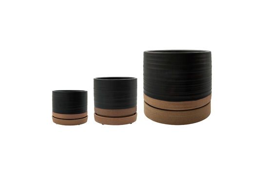 Set di 3 fioriere Astu in gres nero