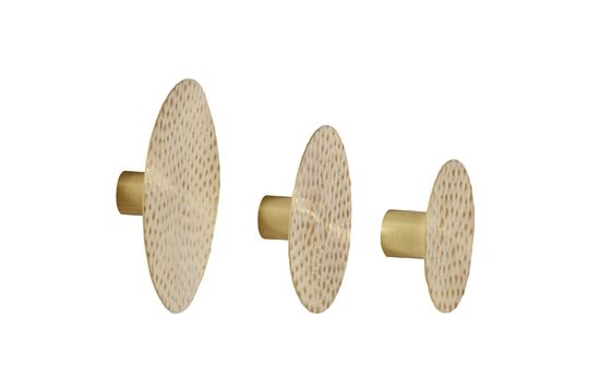 Set di 3 pomelli in ferro dorato Knob