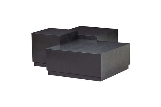 Set di 3 tavolini in legno nero Pim Foto ritagliata