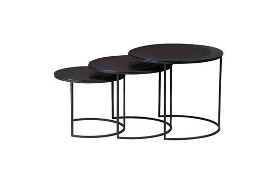 Set di 3 tavolini James in metallo marrone scuro
