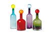 Miniatura Set di 4 bottiglie di vetro multicolore Bubbles 1
