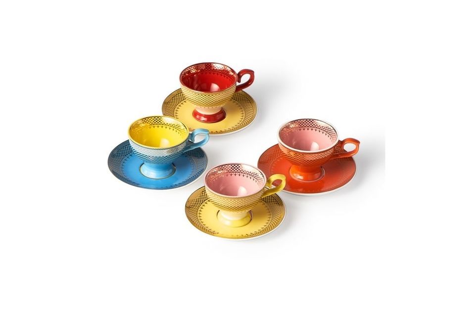 Set di 4 tazze Grandma in porcellana multicolore - 5